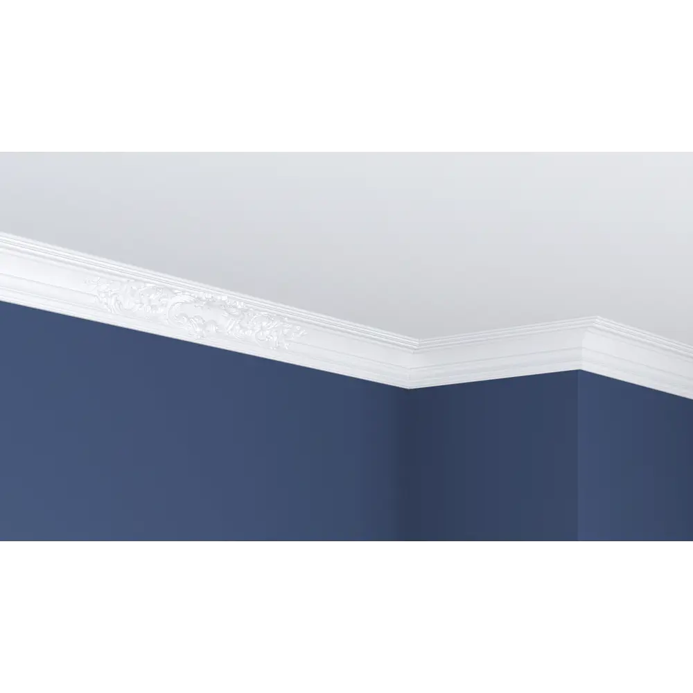 Фото 3 Плинтус потолочный Glanzepol GP-20 на стену и потолок полистирол белый 2000x109x12 мм 4 шт Фото 3 Плинтус потолочный Glanzepol GP-20 на стену и потолок полистирол белый 2000x109x12 мм 4 шт