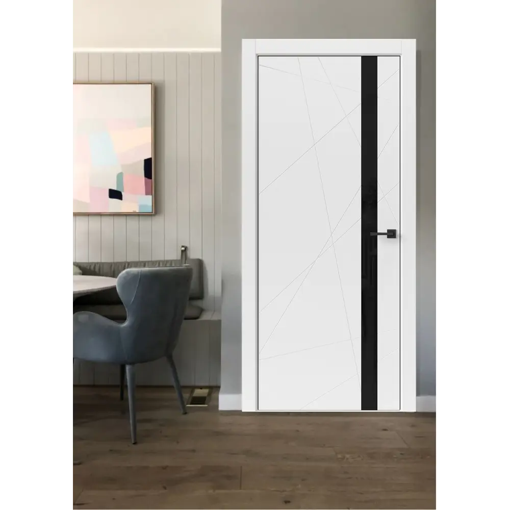 Фото 4 Комплект межкомнатной двери Uberture Тамбурат 4304 остеклённая 200x90см полипропилен цвет белый фурнитура BL Фото 4 Комплект межкомнатной двери Uberture Тамбурат 4304 остеклённая 200x90см полипропилен цвет белый фурнитура BL