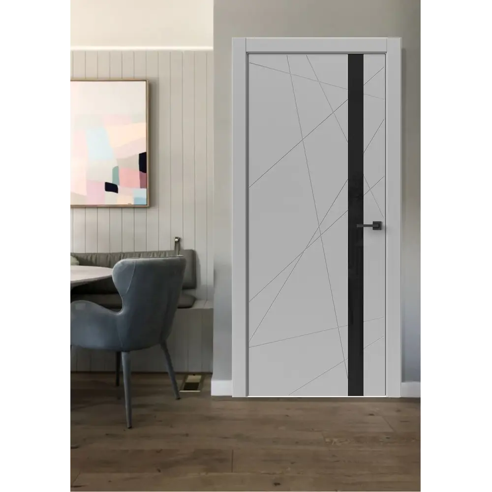 Фото 4 Комплект межкомнатной двери Uberture Тамбурат 4304 остеклённая 200x60см полипропилен цвет лофт светлый фурнитура WH Фото 4 Комплект межкомнатной двери Uberture Тамбурат 4304 остеклённая 200x60см полипропилен цвет лофт светлый фурнитура WH