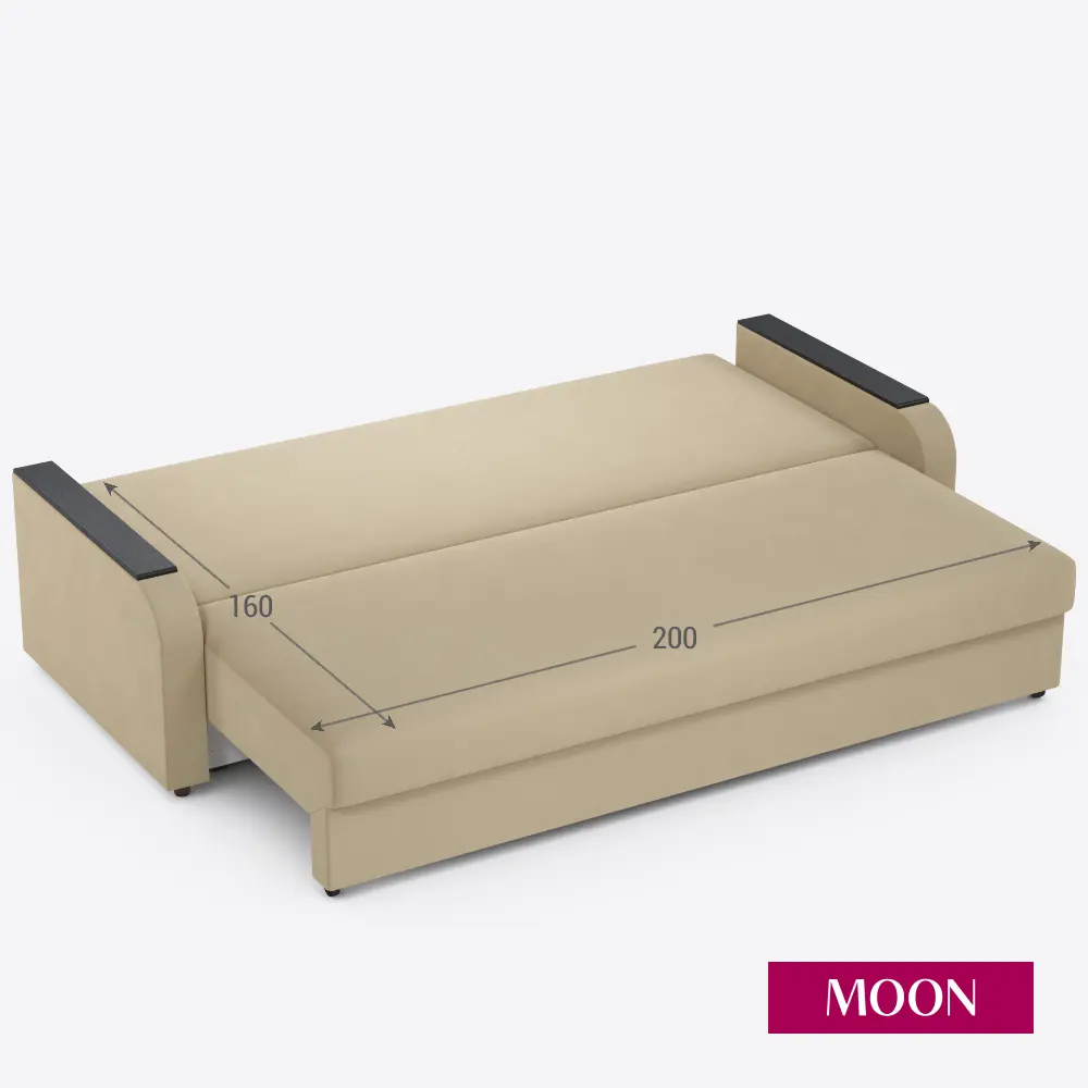 Фото 4 Диван раскладной Moon family 144 224x88x101 см велюр цвет бежевый