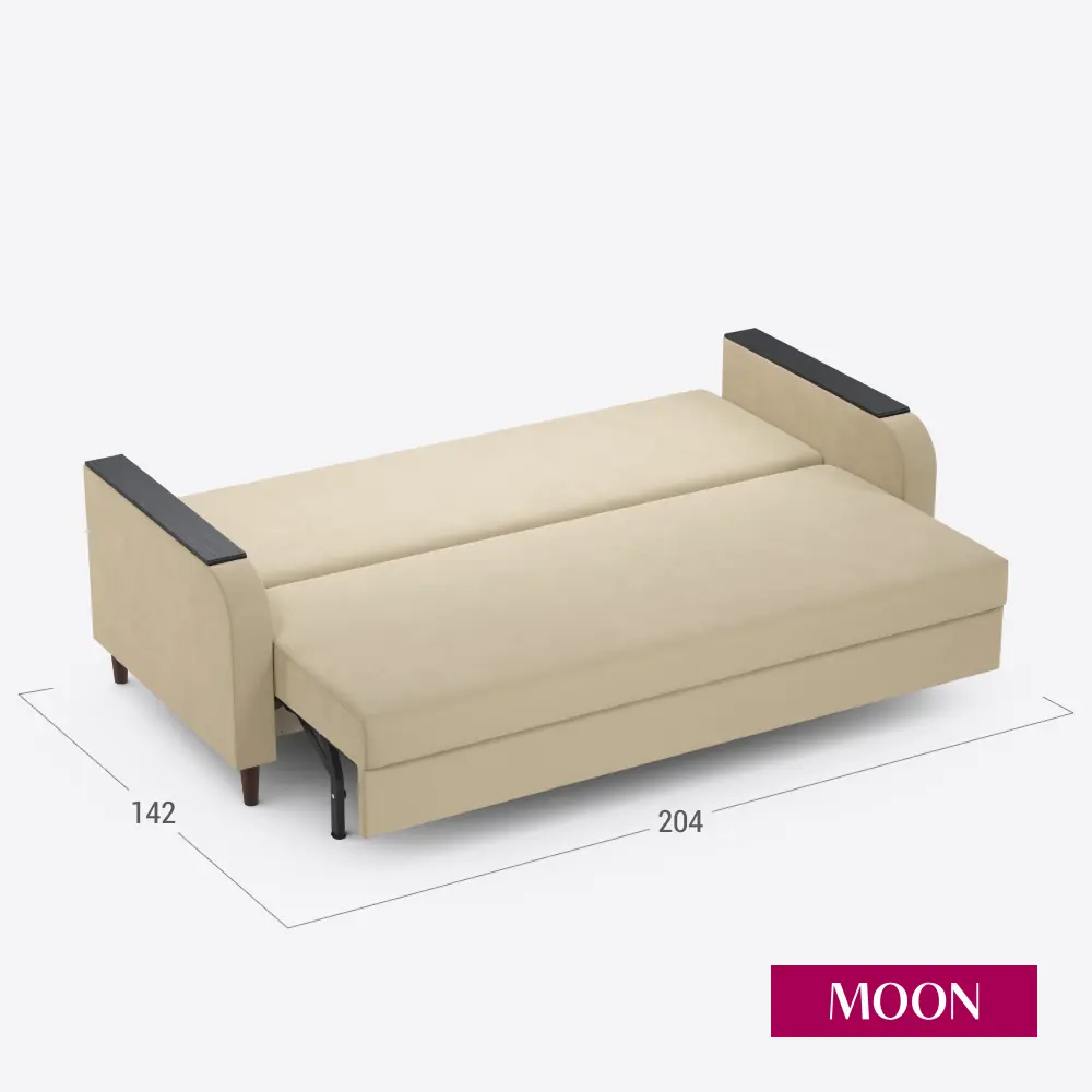 Фото 12 Диван раскладной Moon family 144 204x89x96 см велюр цвет бежевый Фото 12 Диван раскладной Moon family 144 204x89x96 см велюр цвет бежевый