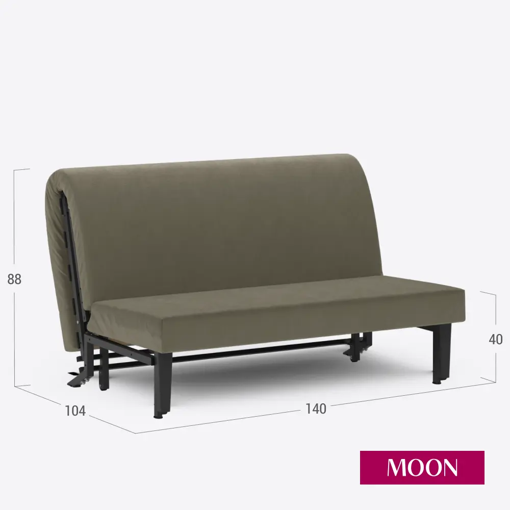 Фото 2 Диван раскладной Moon family 020 140x88x104 см велюр цвет светло-коричневый Фото 2 Диван раскладной Moon family 020 140x88x104 см велюр цвет светло-коричневый