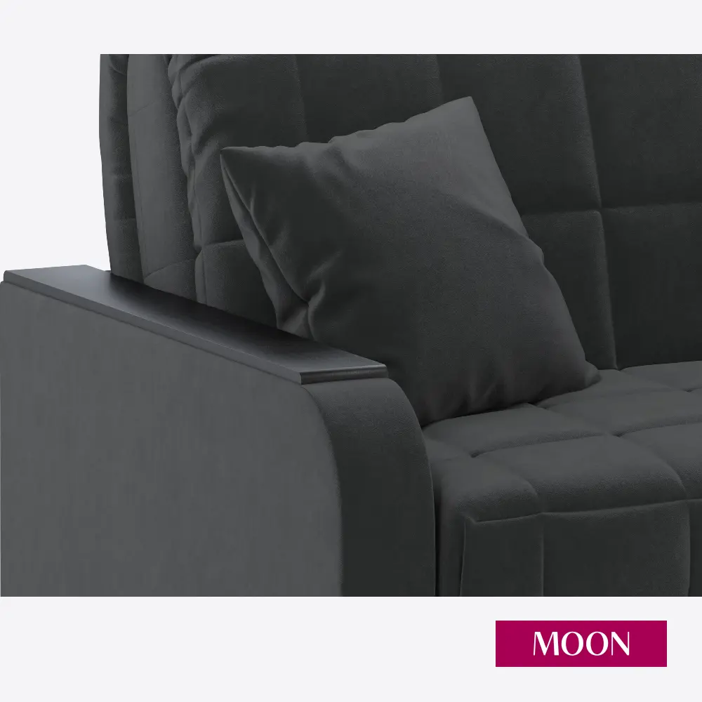 Фото 13 Диван раскладной Moon family 044 Z000420 163x90x104 см велюр цвет темно-серый