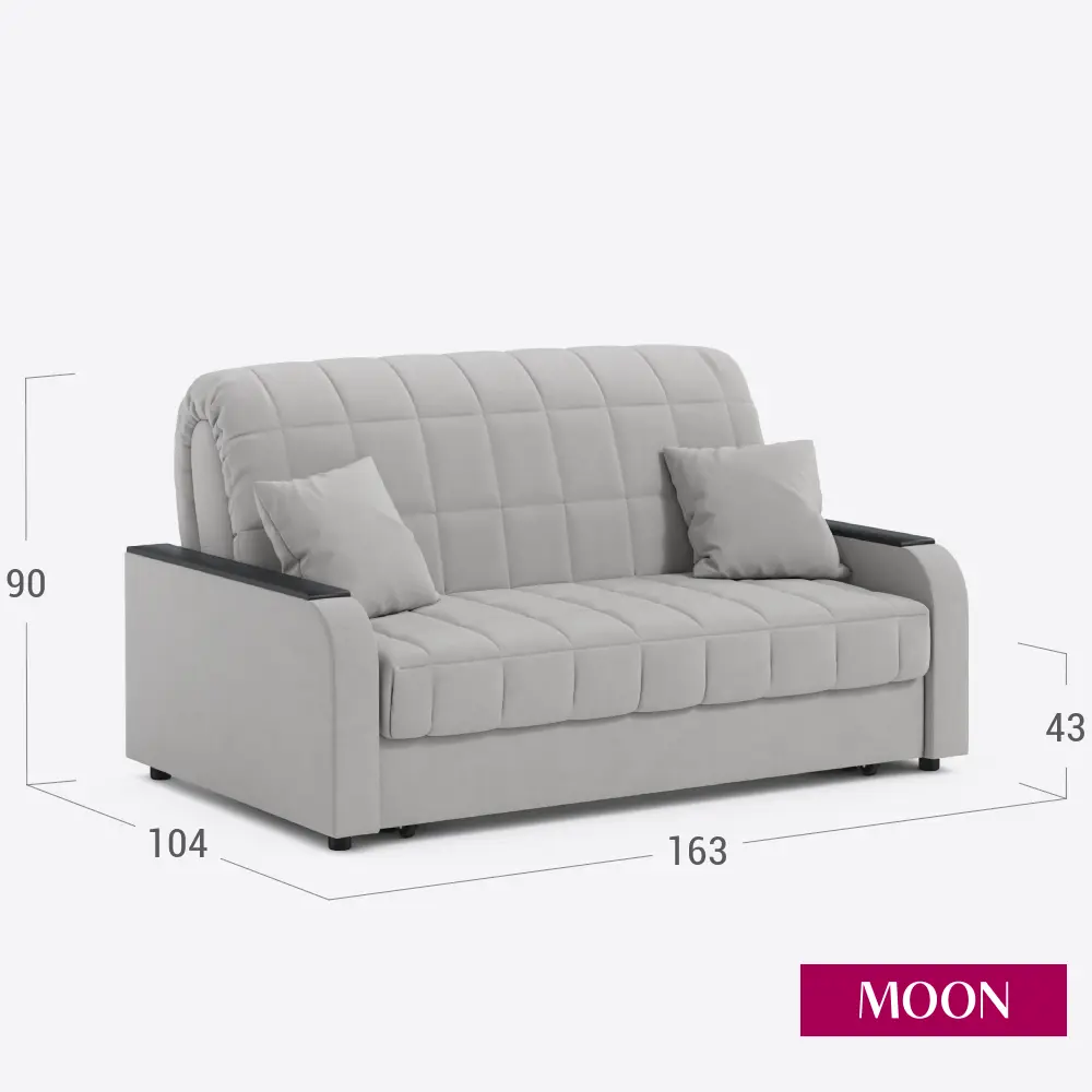 Фото 2 Диван раскладной Moon family 044 Z000095 163x90x104 см велюр цвет светло-серый Фото 2 Диван раскладной Moon family 044 Z000095 163x90x104 см велюр цвет светло-серый