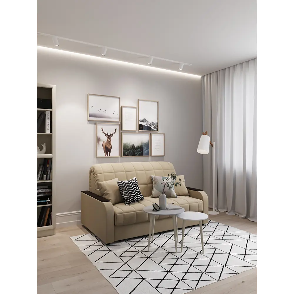 Фото 4 Диван раскладной Moon family 044 Z000093 163x90x104 см велюр цвет бежевый