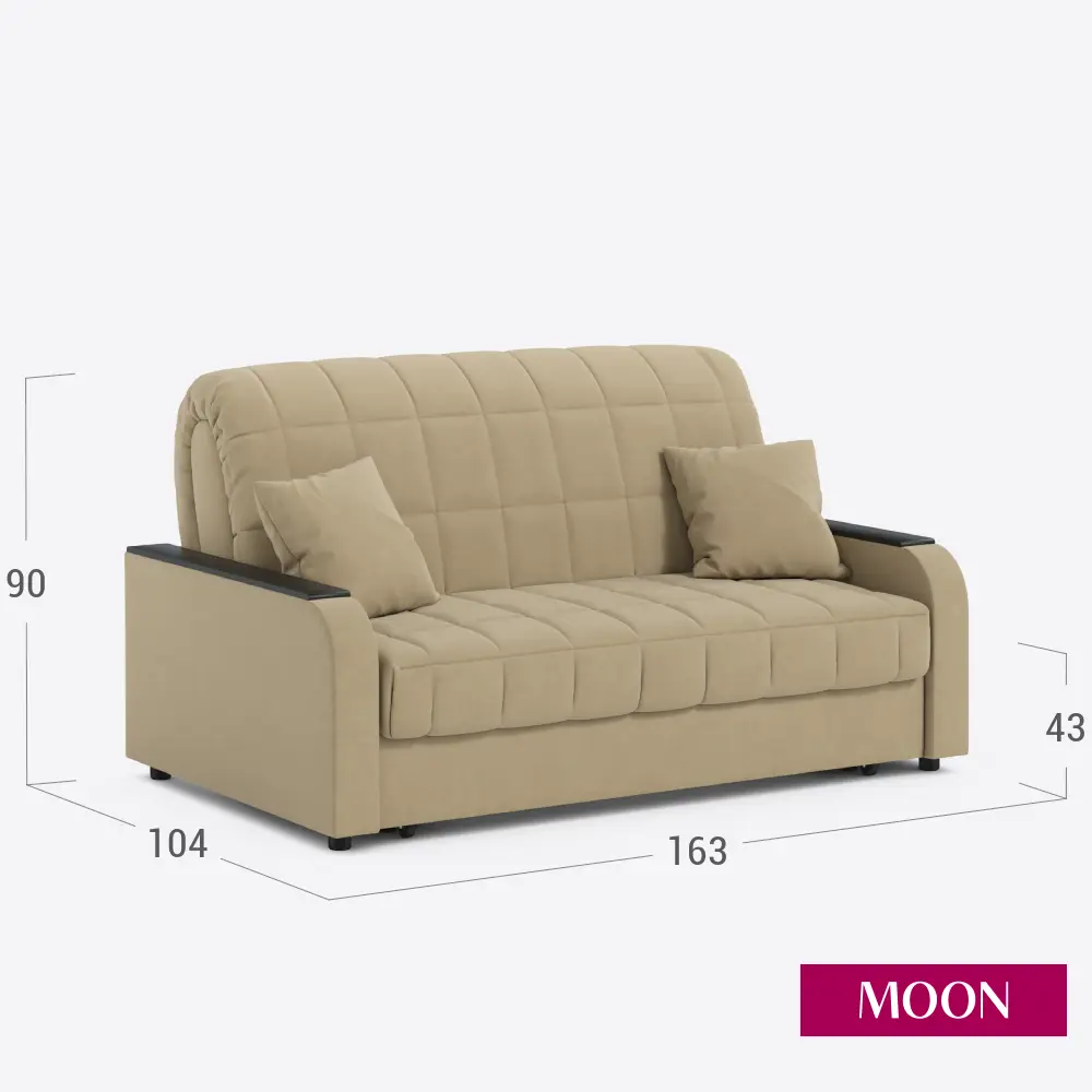 Фото 2 Диван раскладной Moon family 044 Z000093 163x90x104 см велюр цвет бежевый