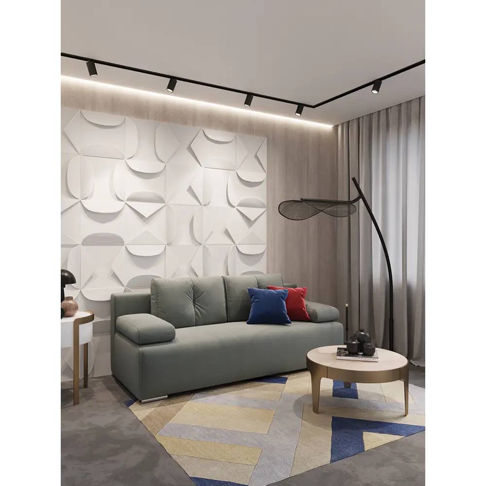 Фото 5 Диван раскладной Moon family 043 205x88x91 см велюр цвет серый Фото 5 Диван раскладной Moon family 043 205x88x91 см велюр цвет серый