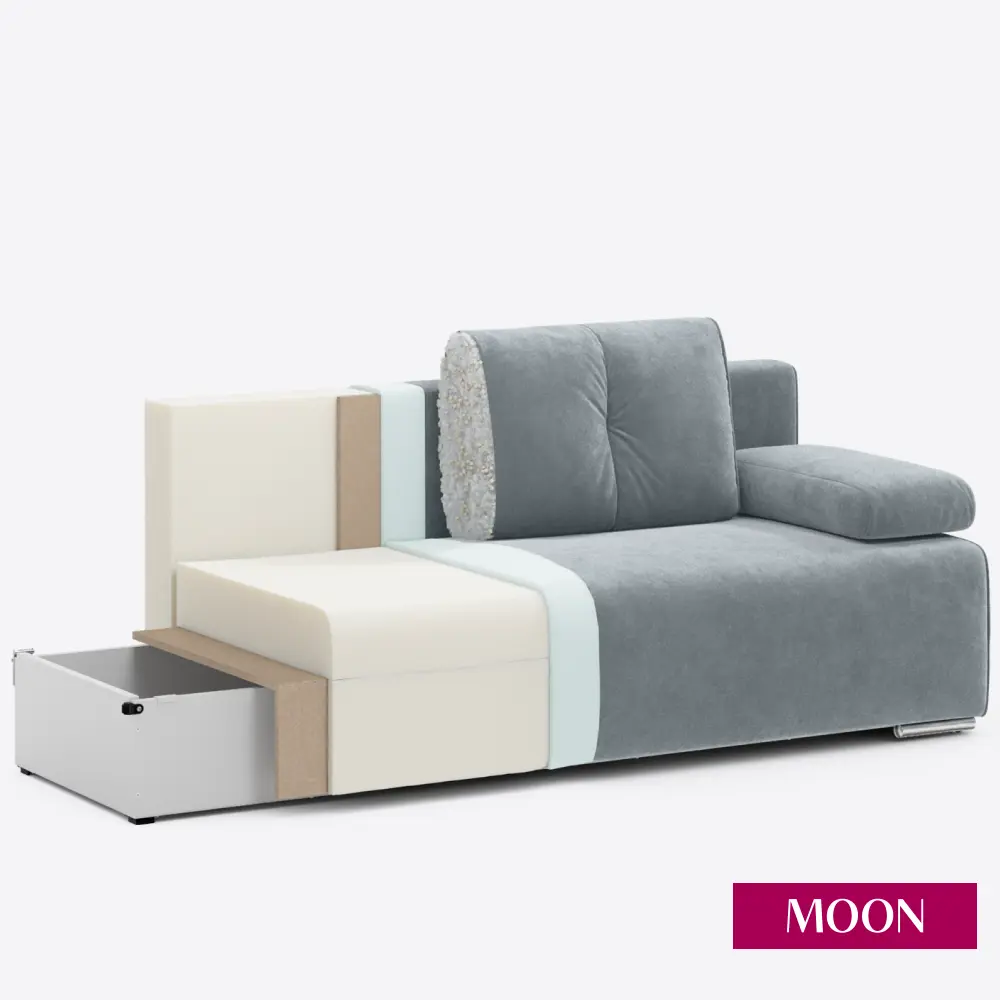 Фото 13 Диван раскладной Moon family 043 205x88x91 см велюр цвет серый Фото 13 Диван раскладной Moon family 043 205x88x91 см велюр цвет серый