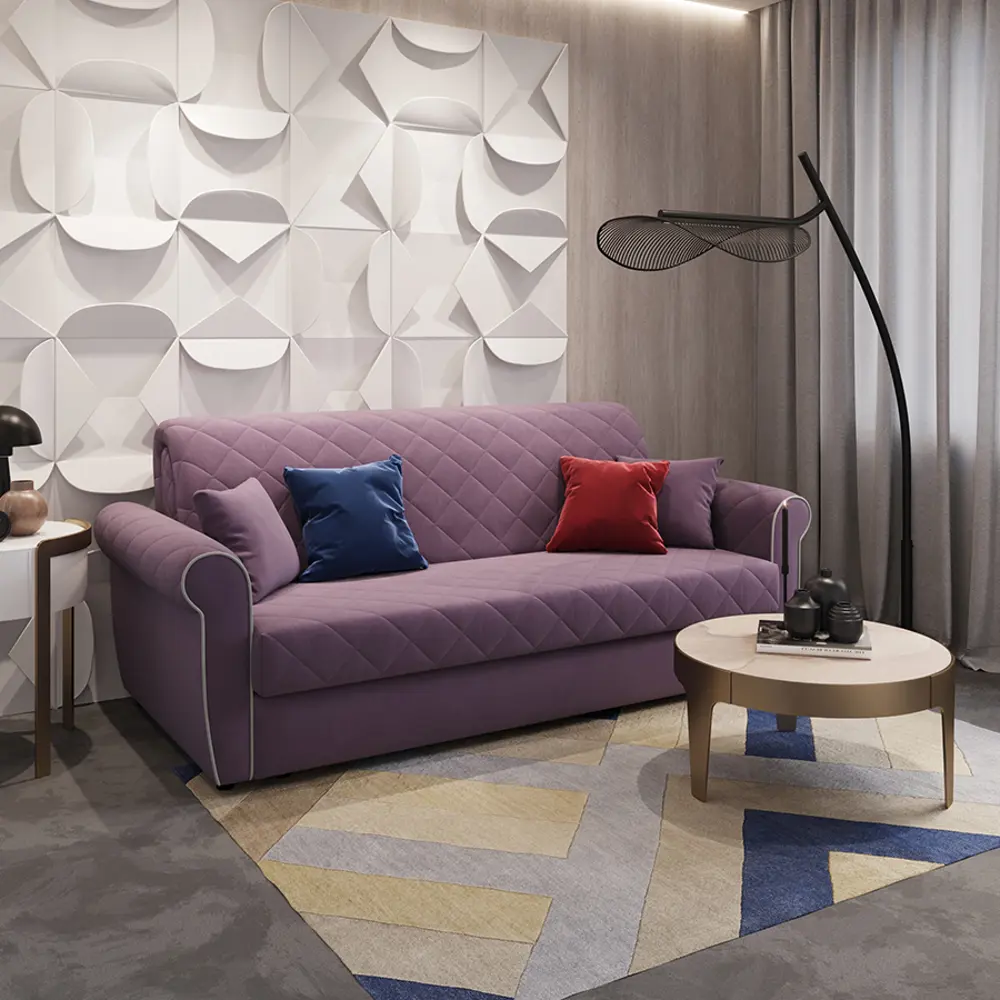 Фото 6 Диван раскладной Moon family 123 199x90x104 см велюр цвет фиолетовый