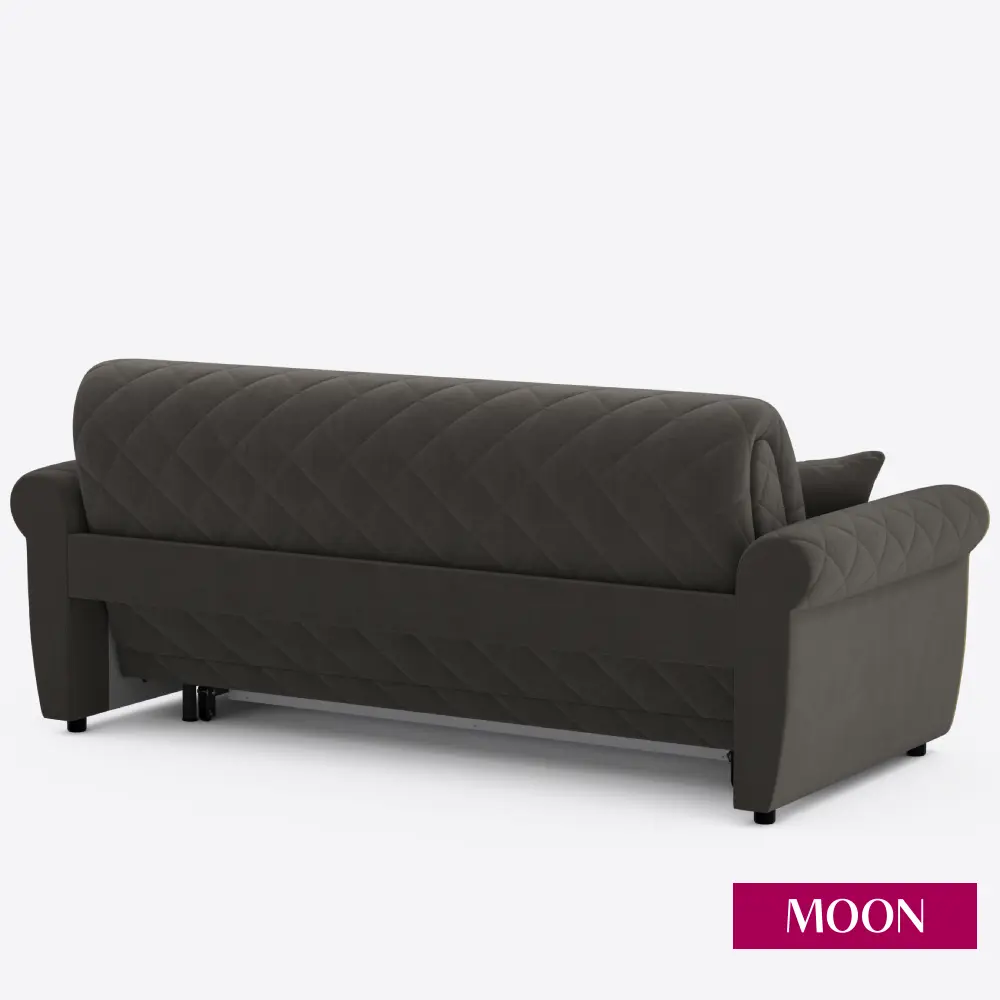 Фото 12 Диван раскладной Moon family 123 219x90x104 см велюр цвет коричневый