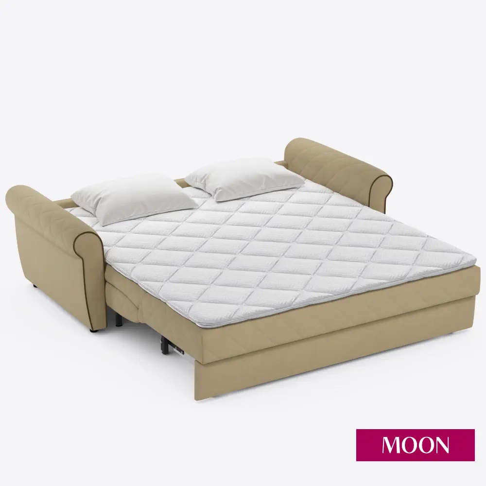 Фото 10 Диван раскладной Moon family 123 219x90x104 см велюр цвет бежевый