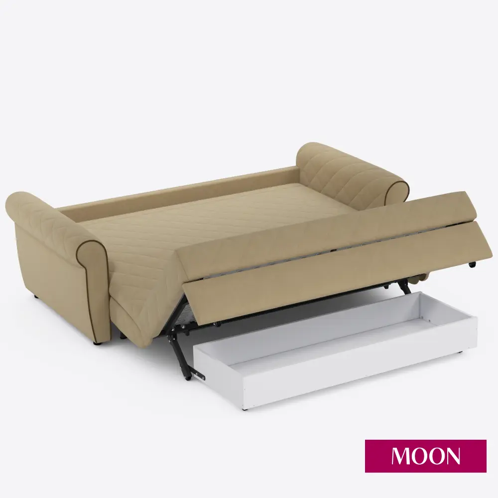 Фото 11 Диван раскладной Moon family 123 219x90x104 см велюр цвет бежевый
