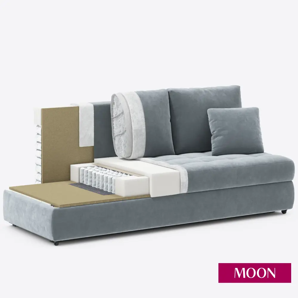 Фото 14 Диван раскладной Moon family 074 205x94x102 см велюр цвет оливковый/абстрактный узор