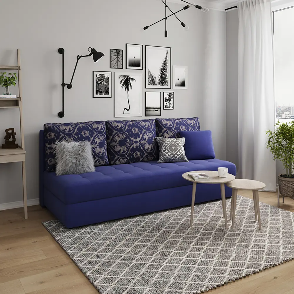 Фото 9 Диван раскладной Moon family 074 205x94x102 см велюр цвет синий Фото 9 Диван раскладной Moon family 074 205x94x102 см велюр цвет синий