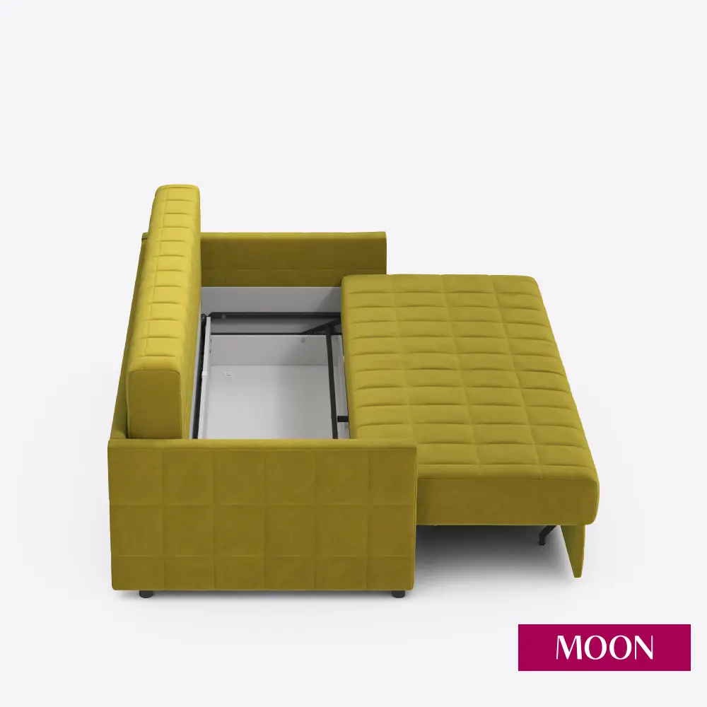 Фото 11 Диван раскладной Moon family 124 221x91x111 см велюр цвет салатовый/горчичный