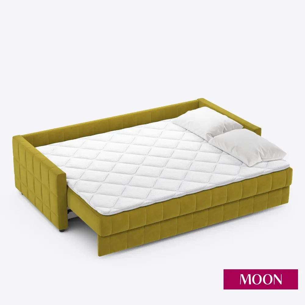 Фото 10 Диван раскладной Moon family 124 221x91x111 см велюр цвет салатовый/горчичный