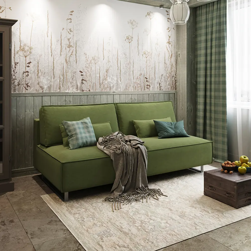 Фото 5 Диван раскладной Moon family 005 206x91x114 см велюр цвет бутылочный