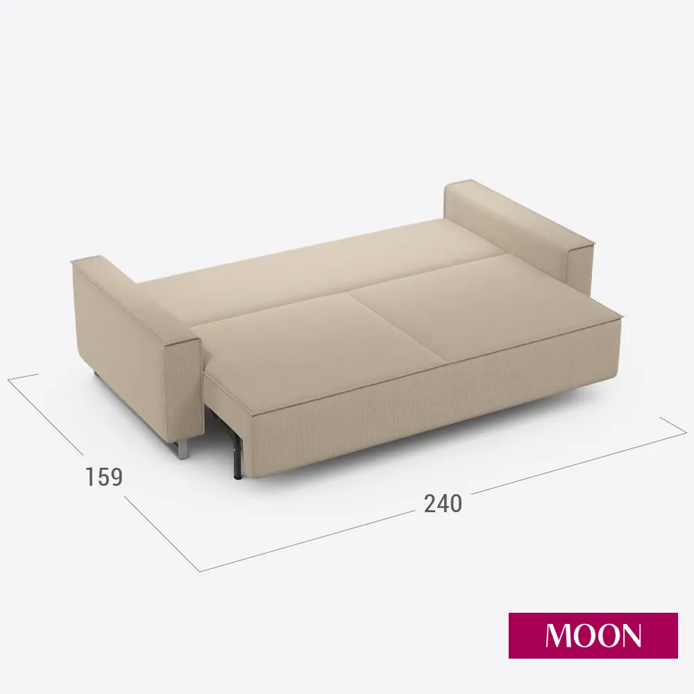 Фото 3 Диван раскладной Moon family 005 240x91x114 см велюр цвет латте