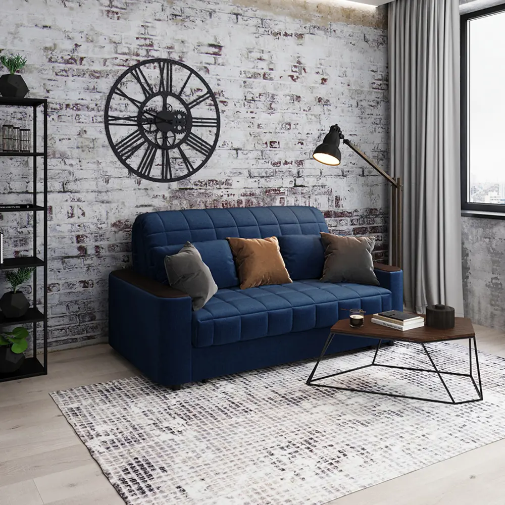 Фото 6 Диван раскладной Moon family 018 173x90x104 см велюр цвет сапфировый