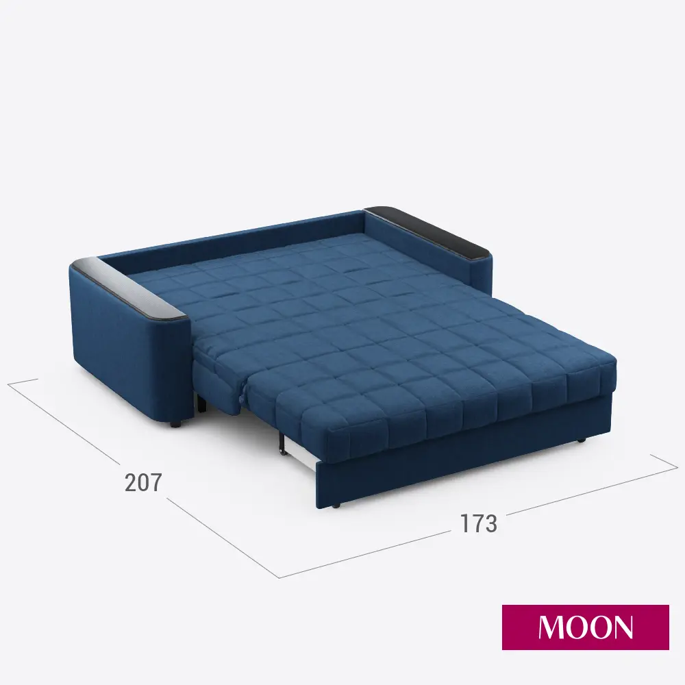 Фото 3 Диван раскладной Moon family 018 173x90x104 см велюр цвет сапфировый