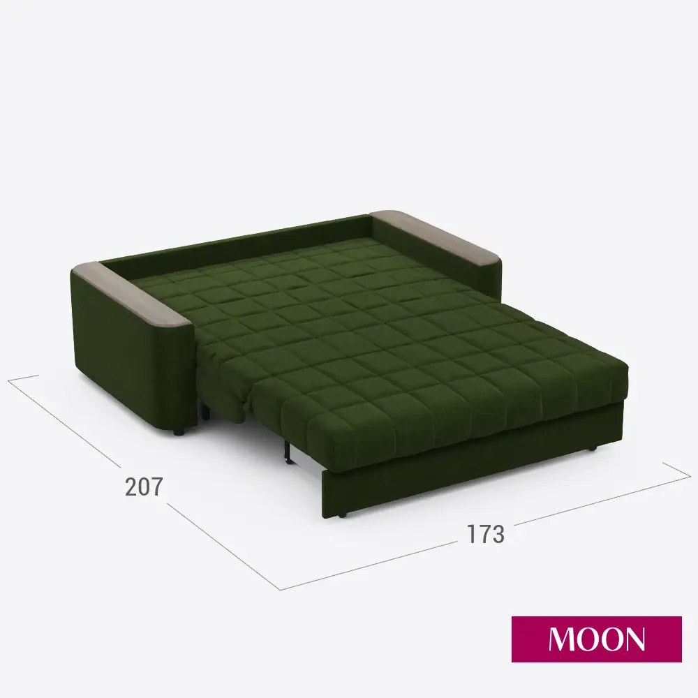 Фото 3 Диван раскладной Moon family 018 173x90x104 см велюр цвет бутылочный