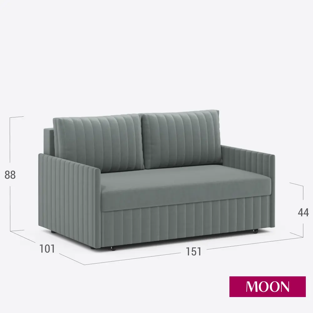 Фото 2 Диван раскладной Moon family 191 151x88x101 см велюр цвет серый Фото 2 Диван раскладной Moon family 191 151x88x101 см велюр цвет серый