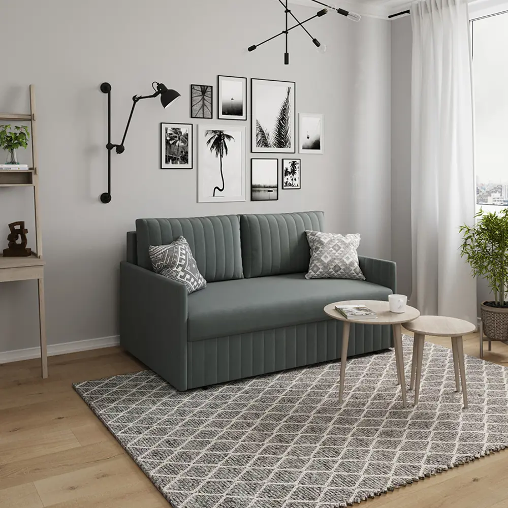 Фото 4 Диван раскладной Moon family 191 151x88x101 см велюр цвет серый Фото 4 Диван раскладной Moon family 191 151x88x101 см велюр цвет серый