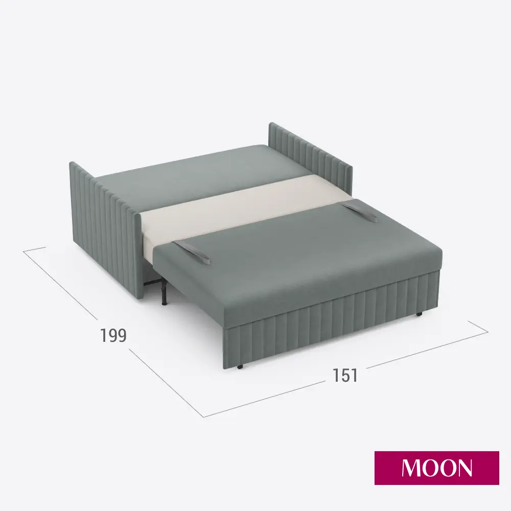 Фото 3 Диван раскладной Moon family 191 151x88x101 см велюр цвет серый Фото 3 Диван раскладной Moon family 191 151x88x101 см велюр цвет серый