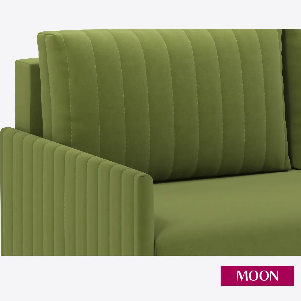 Фото 13 Диван раскладной Moon family 191 151x88x101 см велюр цвет бутылочный