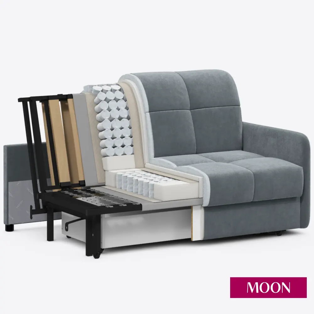 Фото 18 Диван раскладной Moon family 120 156x90x107 см велюр цвет бежевый