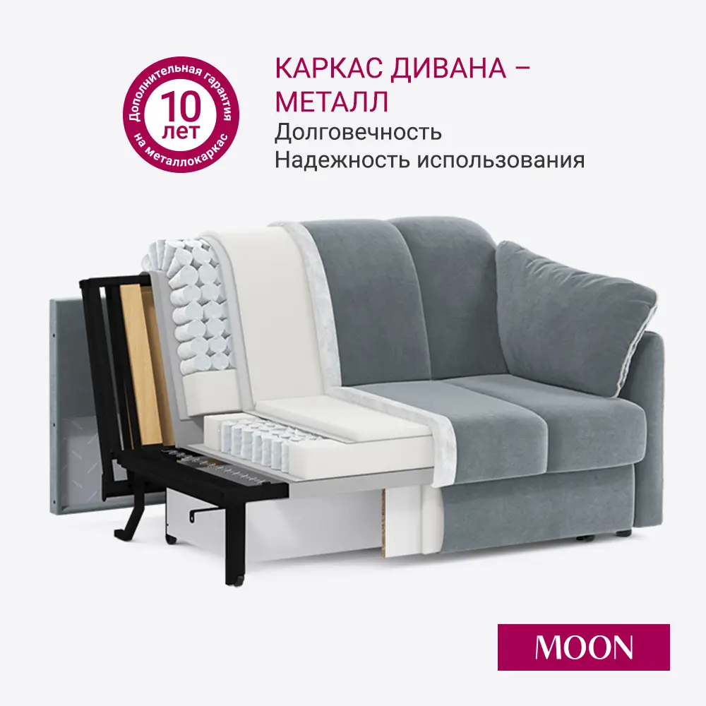 Фото 24 Диван раскладной Moon family 111 161x92x119 см велюр цвет голубой