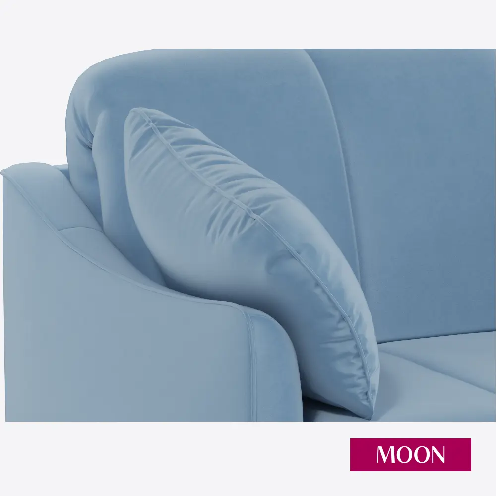 Фото 20 Диван раскладной Moon family 111 161x92x119 см велюр цвет голубой