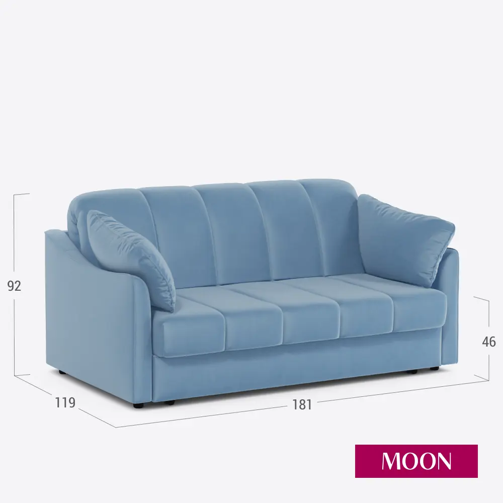 Фото 2 Диван раскладной Moon family 111 181x92x119 см велюр цвет голубой Фото 2 Диван раскладной Moon family 111 181x92x119 см велюр цвет голубой