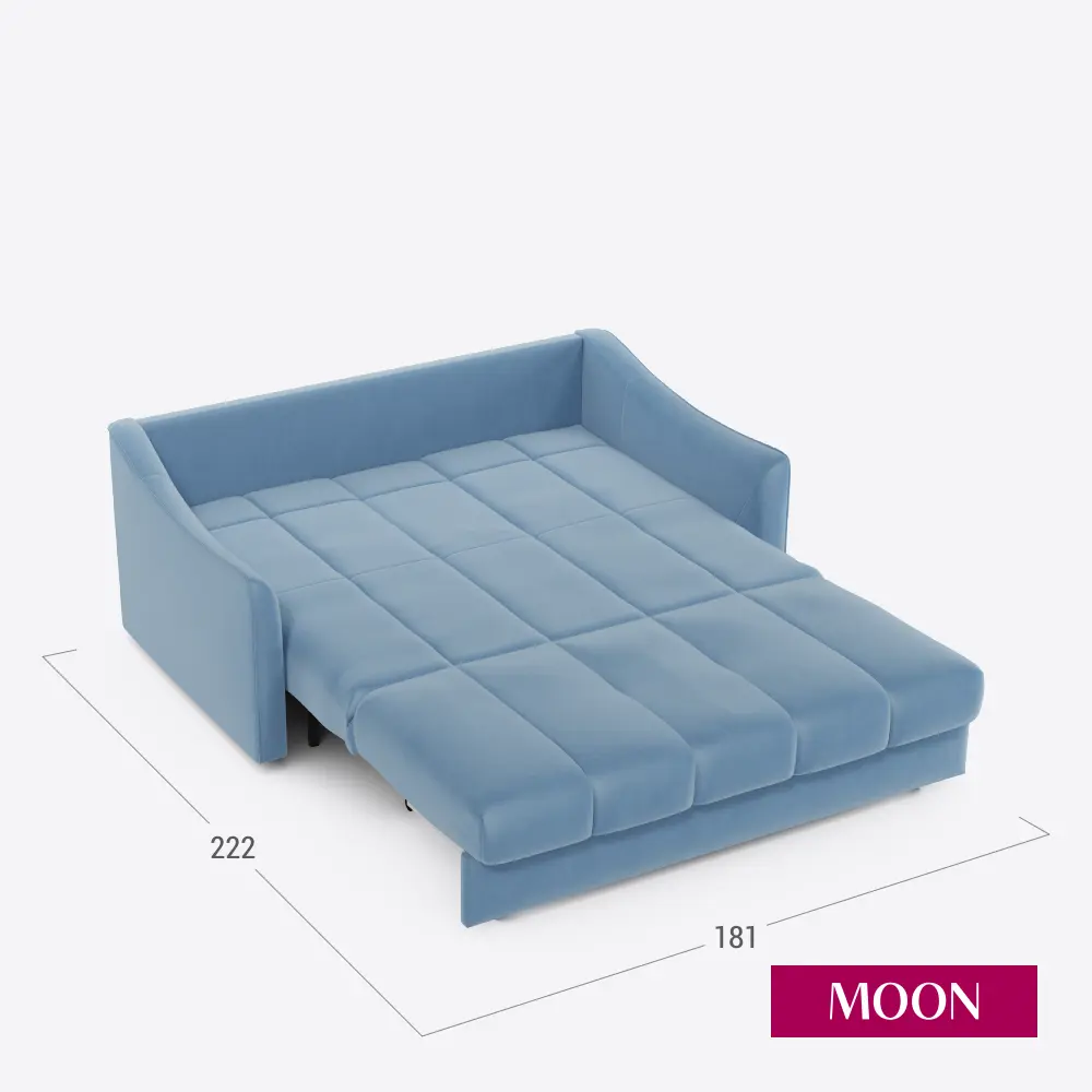 Фото 3 Диван раскладной Moon family 111 181x92x119 см велюр цвет голубой Фото 3 Диван раскладной Moon family 111 181x92x119 см велюр цвет голубой