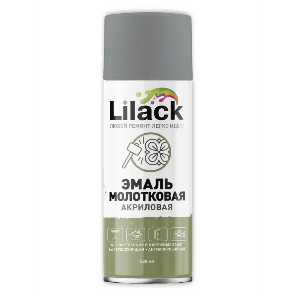 Фото Эмаль аэрозольная молотковая Lilack 7104-01 lk цвет серебро 0.52 л Фото Эмаль аэрозольная молотковая Lilack 7104-01 lk цвет серебро 0.52 л