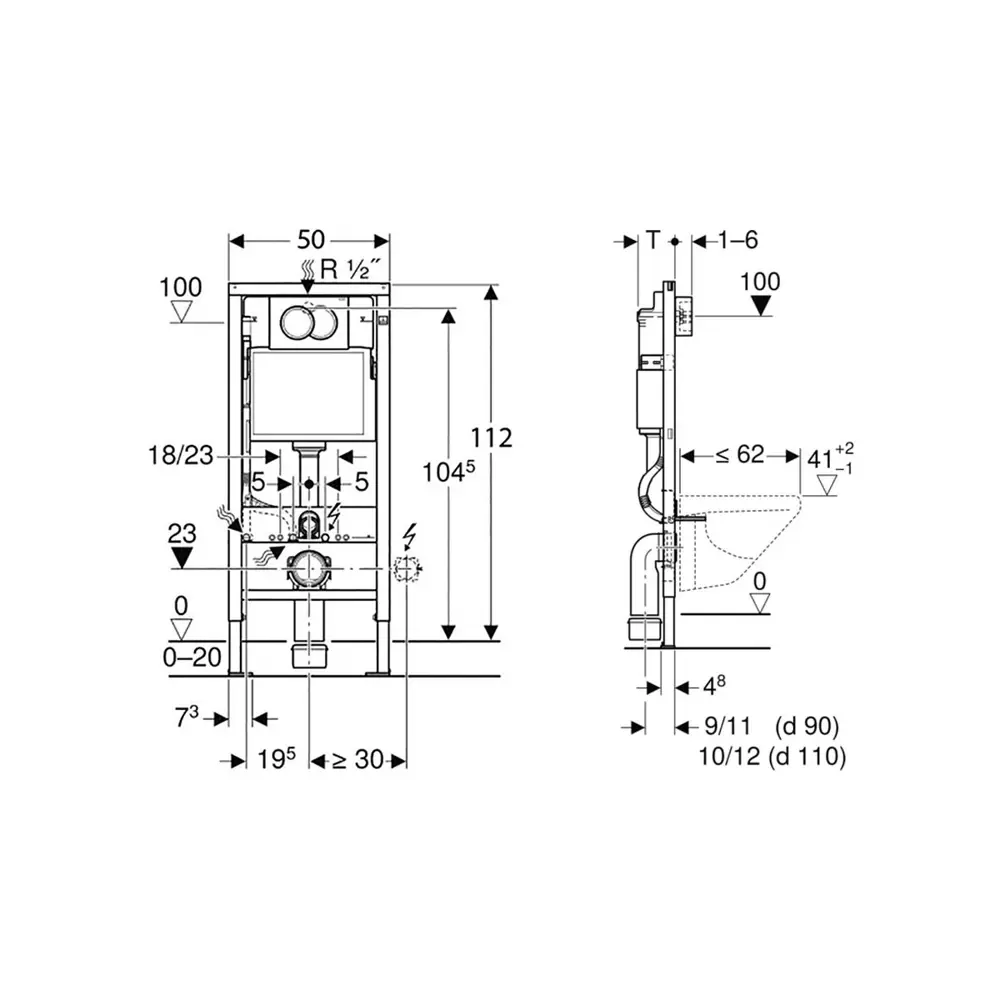 Фото 3 Комплект инсталляции Geberit Duofix 112 см с клавишей Delta01 хром 458.149.21.1 и унитаз 48x36 ADT Pro Vortex Торнадо микролифт белый Фото 3 Комплект инсталляции Geberit Duofix 112 см с клавишей Delta01 хром 458.149.21.1 и унитаз 48x36 ADT Pro Vortex Торнадо микролифт белый