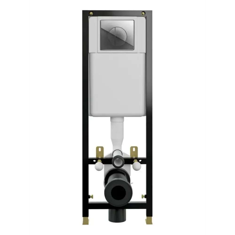 Фото 2 Комплект инсталляции Grohe Black 35 с кнопкой а LEON хром глянцевый и унитаз подвесной Kerama Marazzi Plaza Modern Торнадо микролифт белый глянцевый