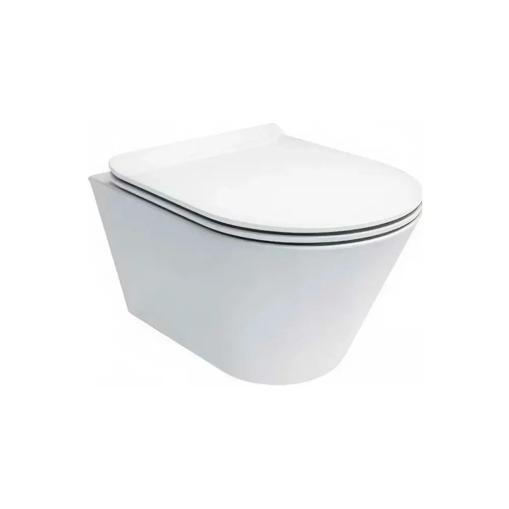 Фото 6 Комплект инсталляции Grohe Black 35 с кнопкой а LEON хром глянцевый и унитаз подвесной Kerama Marazzi Plaza Modern Торнадо микролифт белый глянцевый