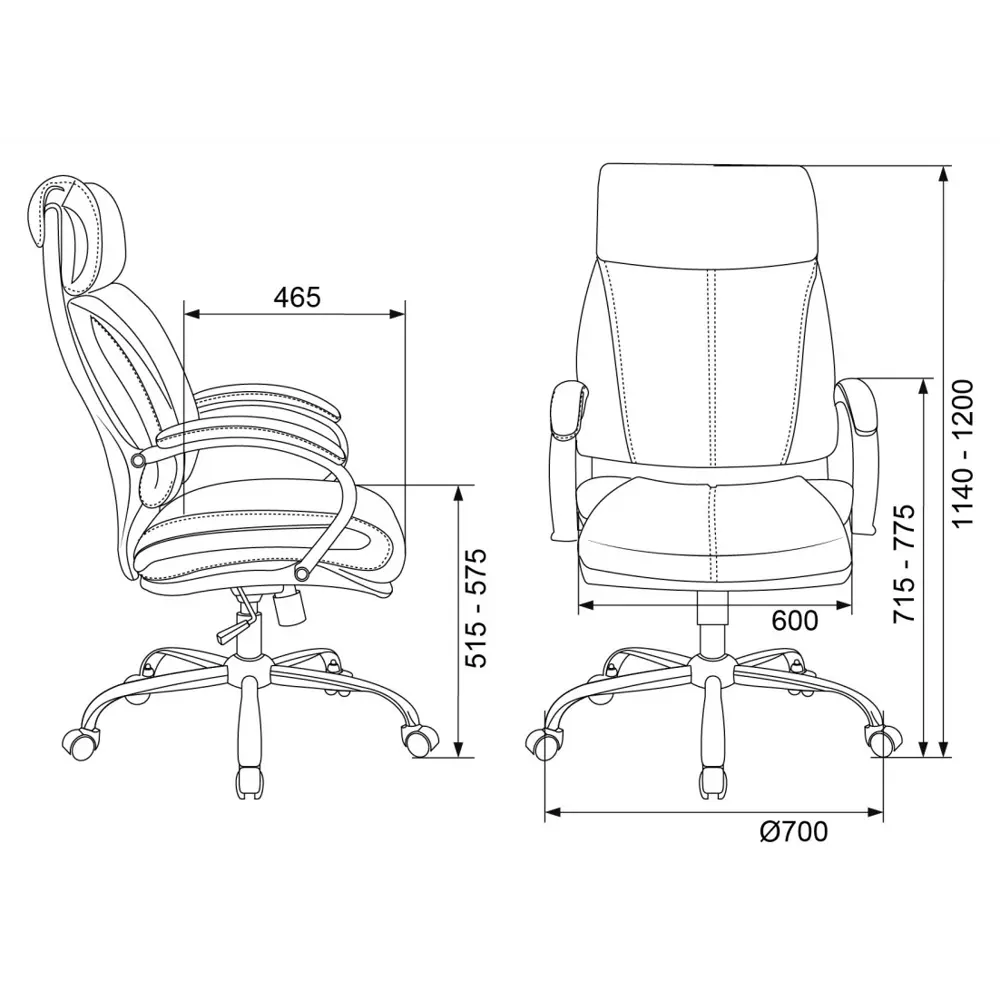 Фото 5 Кресло руководителя Бюрократ T-9904NSL 60x114x97 см кожа цвет черный