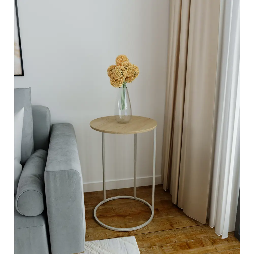 Фото 13 Журнальный столик круглый Калифорния мебель Остин 45x45x70.5 см Дуб янтарный