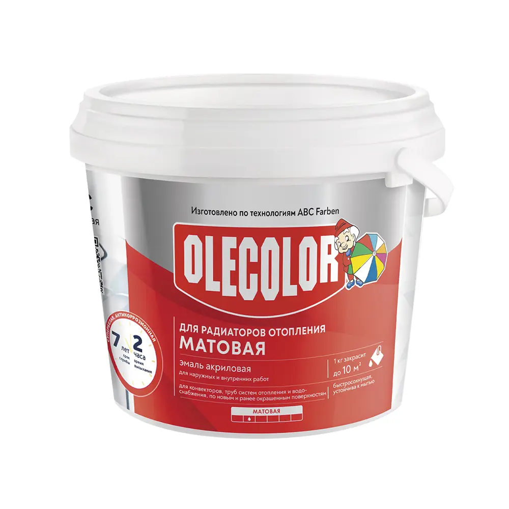 Фото Эмаль для радиаторов Olecolor матовая цвет белый 0.5 кг Фото Эмаль для радиаторов Olecolor матовая цвет белый 0.5 кг