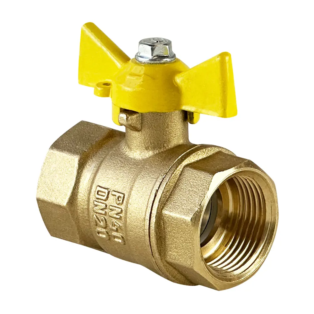 Фото Кран шаровой для газа прямой Valfex DN20 PN40 3/4" ВР латунь ручка бабочка Фото Кран шаровой для газа прямой Valfex DN20 PN40 3/4" ВР латунь ручка бабочка