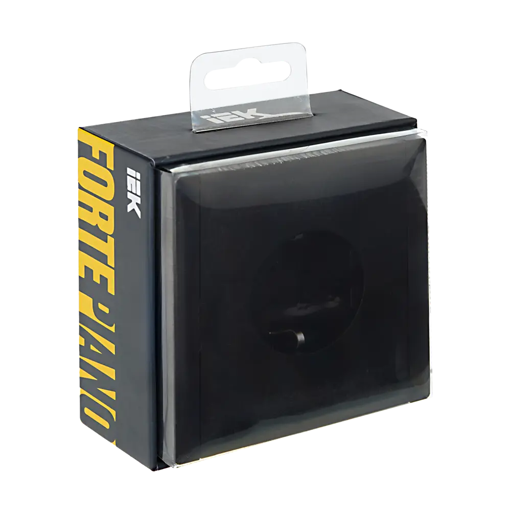 Фото 2 Розетка встраиваемая IEK Forte&Piano с заземлением цвет черный Фото 2 Розетка встраиваемая IEK Forte&Piano с заземлением цвет черный