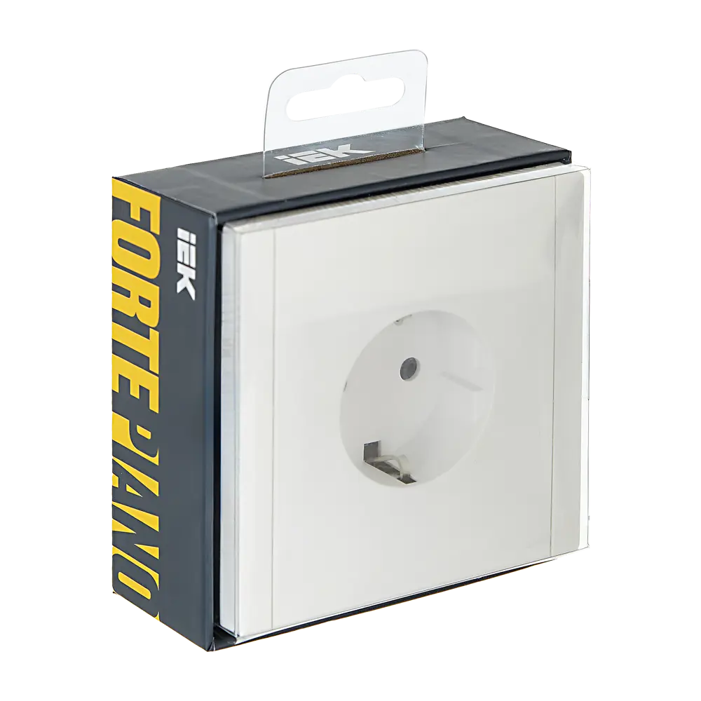 Фото 2 Розетка встраиваемая IEK Forte&Piano с заземлением цвет белый