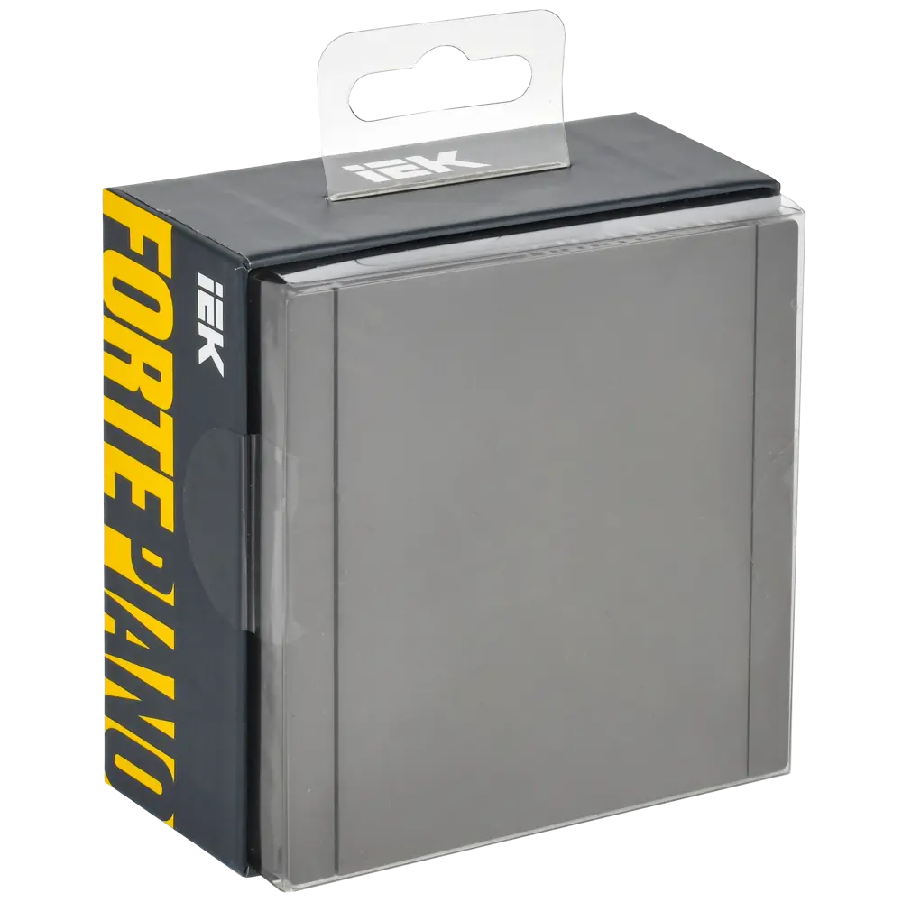 Фото 2 Розетка встраиваемая IEK Forte&Piano с заземлением с крышкой и шторками IP44 цвет сталь