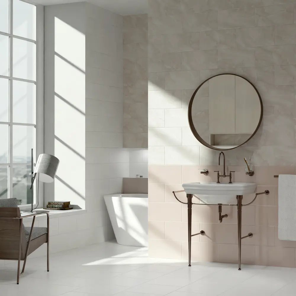 Фото 8 Настенная плитка Kreaforta Mersey Mono 20x40 см 1.62 м² матовая цвет розовый Фото 8 Настенная плитка Kreaforta Mersey Mono 20x40 см 1.62 м² матовая цвет розовый