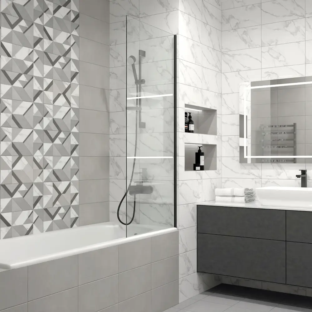 Фото 7 Настенная плитка Kreaforta Mersey Tetris 20x40 см 1.62 м² матовая цвет серый Фото 7 Настенная плитка Kreaforta Mersey Tetris 20x40 см 1.62 м² матовая цвет серый