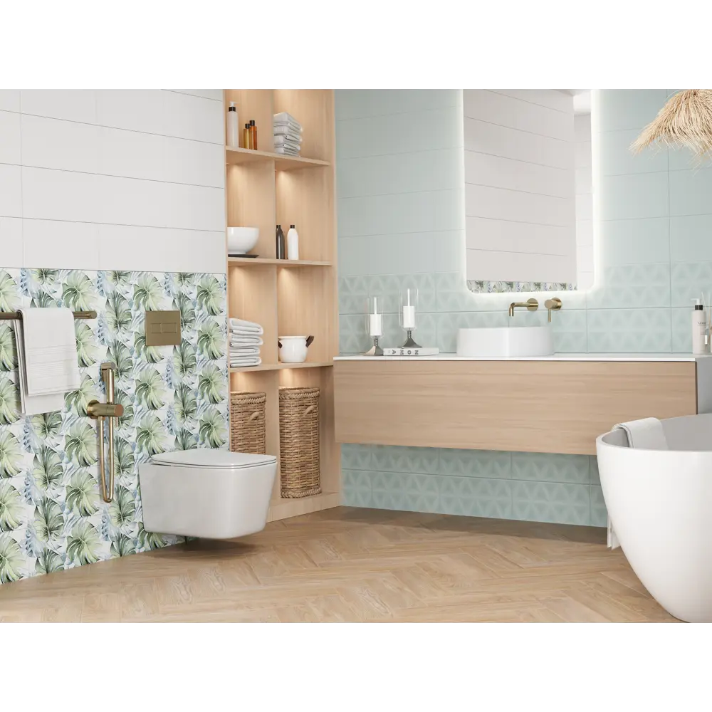 Фото 12 Настенная плитка Kreaforta Mersey Mono 20x40 см 1.62 м² матовая цвет белый Фото 12 Настенная плитка Kreaforta Mersey Mono 20x40 см 1.62 м² матовая цвет белый