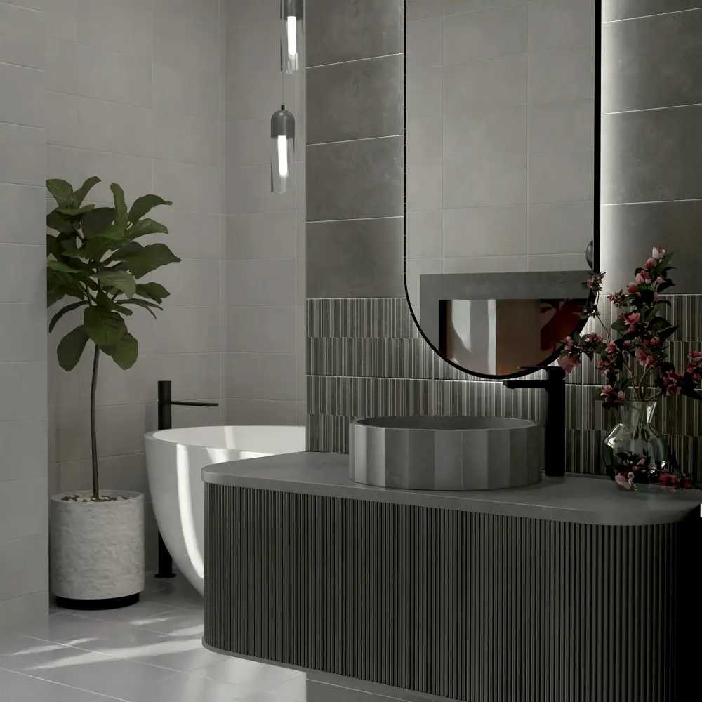 Фото 5 Настенная плитка Kreaforta Mersey Concrete 20x40 см 1.62 м² матовая цвет серый Фото 5 Настенная плитка Kreaforta Mersey Concrete 20x40 см 1.62 м² матовая цвет серый