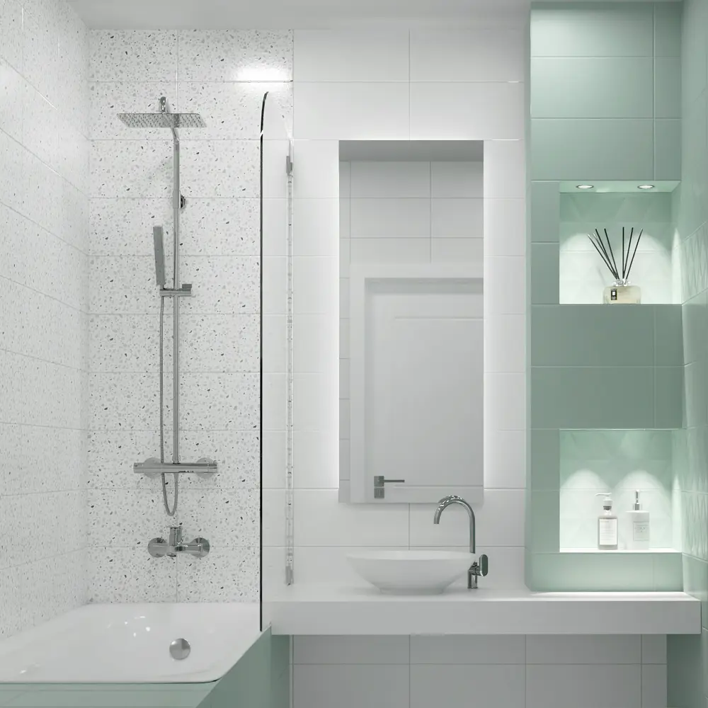 Фото 2 Настенная плитка Kreaforta Mersey Mono 20x40 см 1.62 м² матовая цвет белый Фото 2 Настенная плитка Kreaforta Mersey Mono 20x40 см 1.62 м² матовая цвет белый